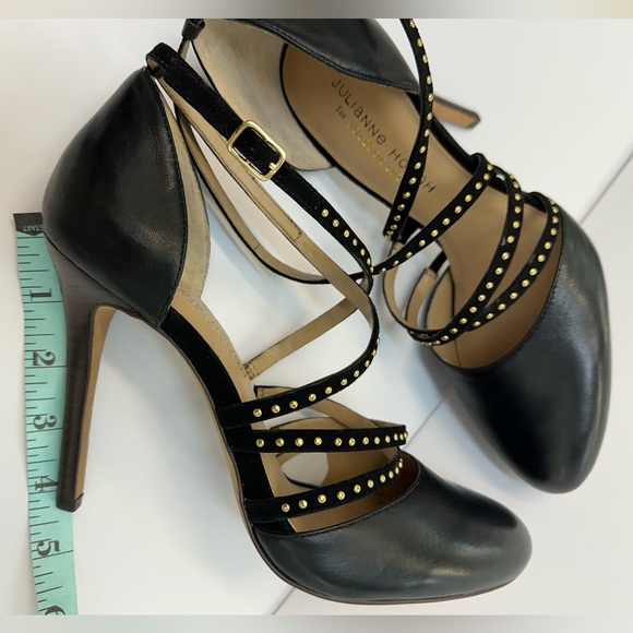Julianne Hough for SoleSociety Black Strappy Heels with Gold Accents - Picture 4 of 7